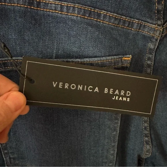 NWT VERONICA BEARD Ryleigh Slim
Straight High Rise Jeans Bright Blue Raw Hem 30 - Picture 4 of 16
